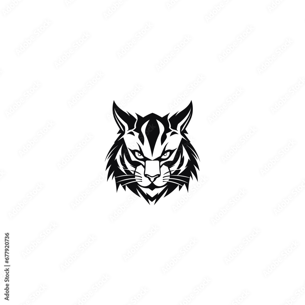 Bobcat Logo Monochrome Design Style. wild lynx logo Bobcat Logo Monochrome Design Style. wild lynx logo