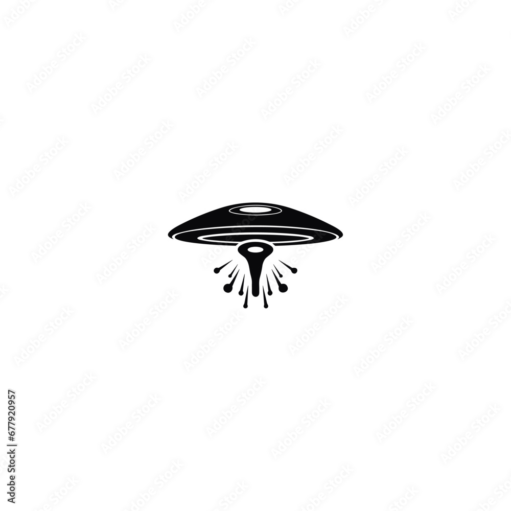 Fototapeta premium ufo icon illustration design, simple alien ship symbol vector