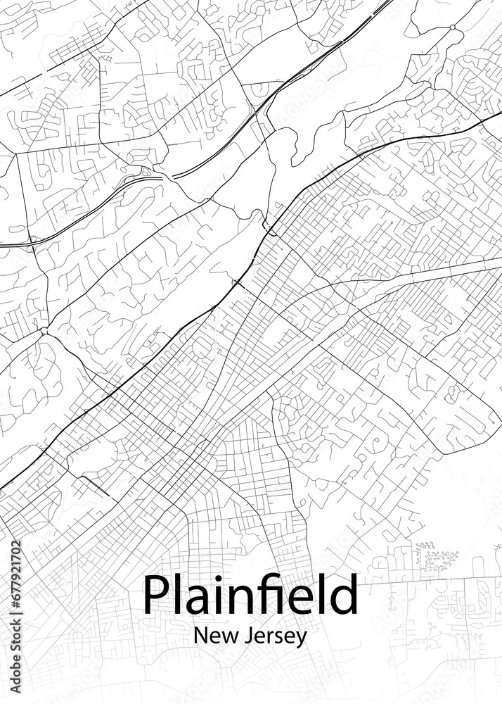 Plainfield New Jersey minimalist map