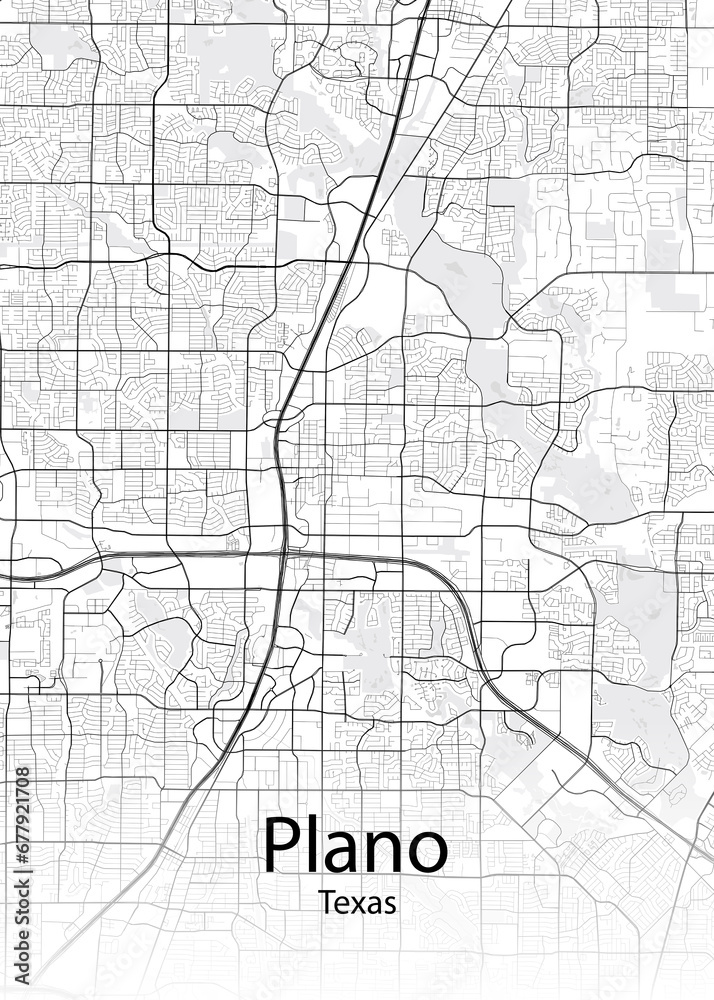 Plano Texas minimalist map
