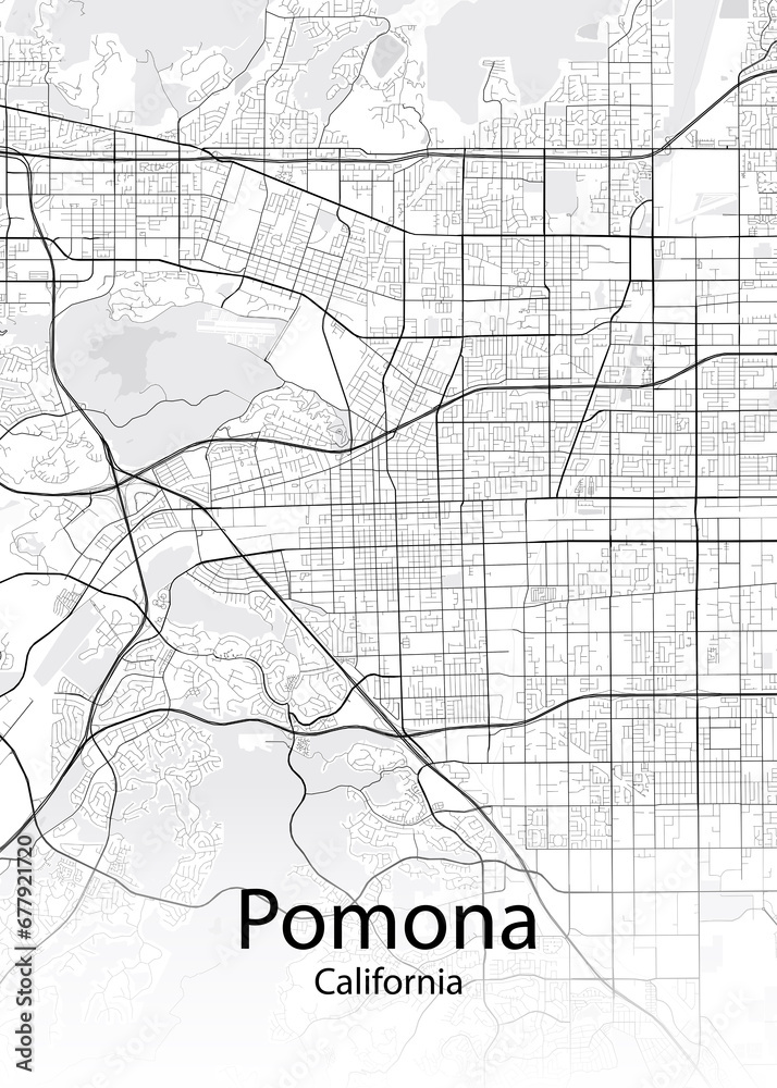 Pomona California minimalist map