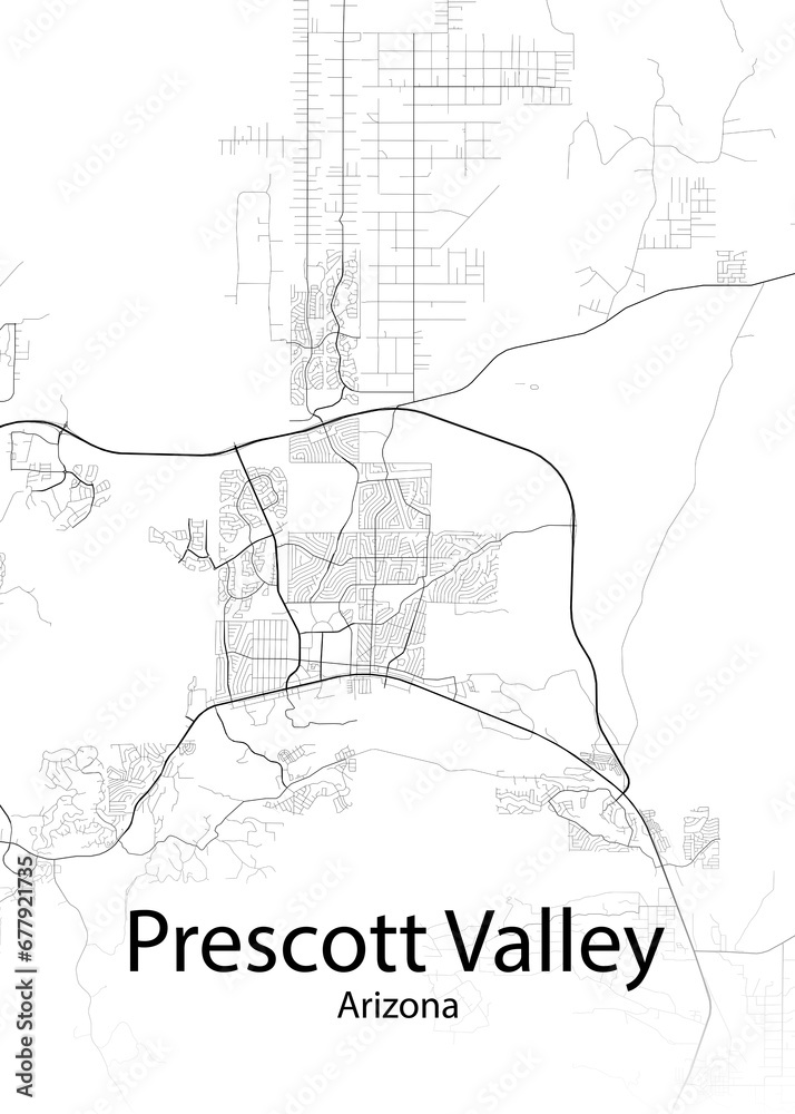 Prescott Valley Arizona minimalist map