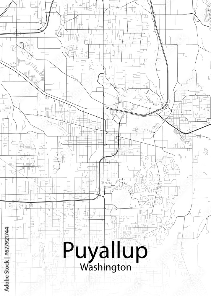 Puyallup Washington minimalist map