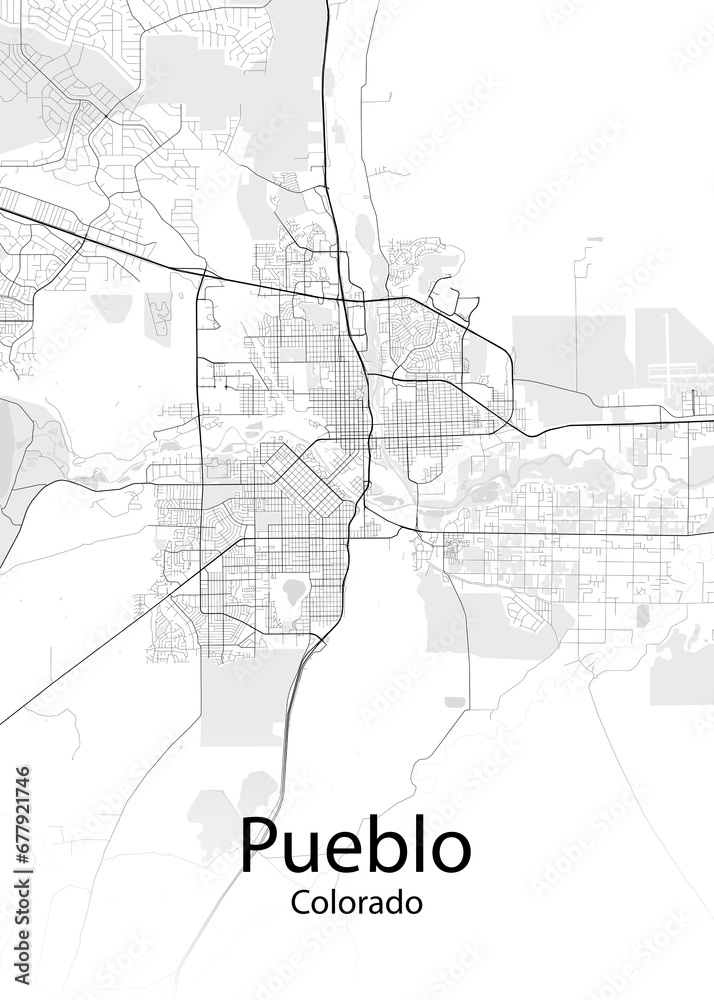 Pueblo Colorado minimalist map