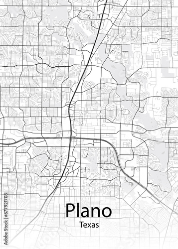 Plano Texas minimalist map