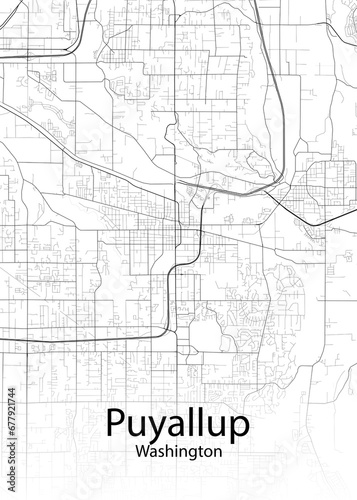 Puyallup Washington minimalist map