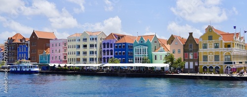 Colourful Dutch Colonial Architecture in Willemstad Curacao photo