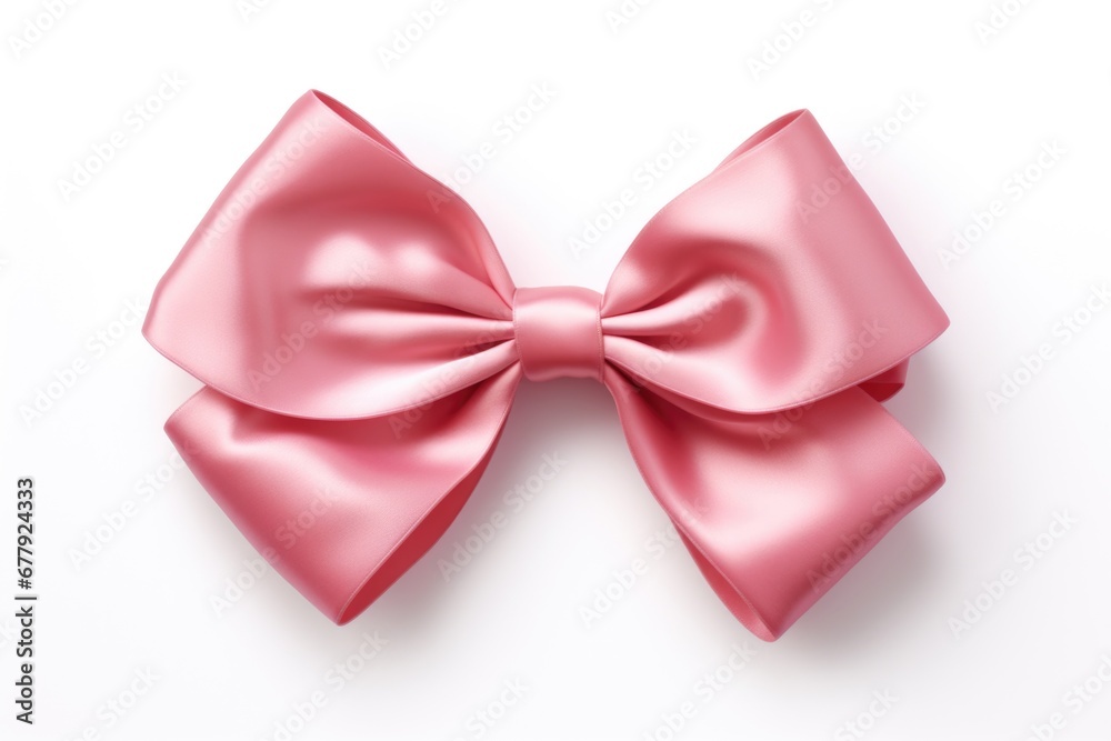 A pink bow on a white surface A pink bow on a white surface