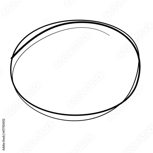 doodle sketchy oval pen and scrible isolated on white background .vector illustration