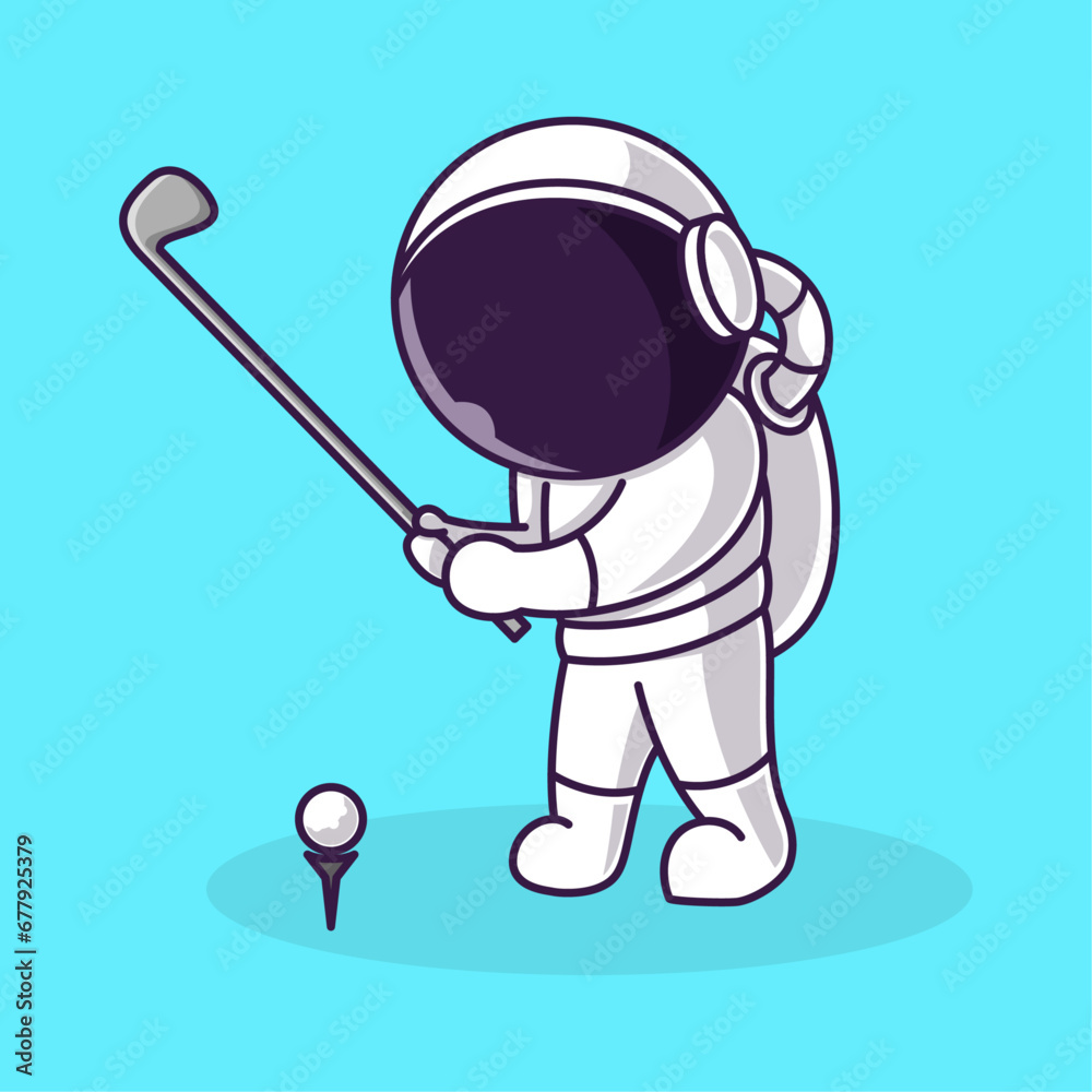 Little Cute Astronaut Kids Playing golf. Cartoon Logo Illustration Design. Isolated Premium Vector File, background is easy to edit. Can use for Icon, Logo, banner, flyer or any design project Little Cute Astronaut Kids Playing golf. Cartoon Logo Illustration Design. Isolated Premium Vector File, background is easy to edit. Can use for Icon, Logo, banner, flyer or any design project