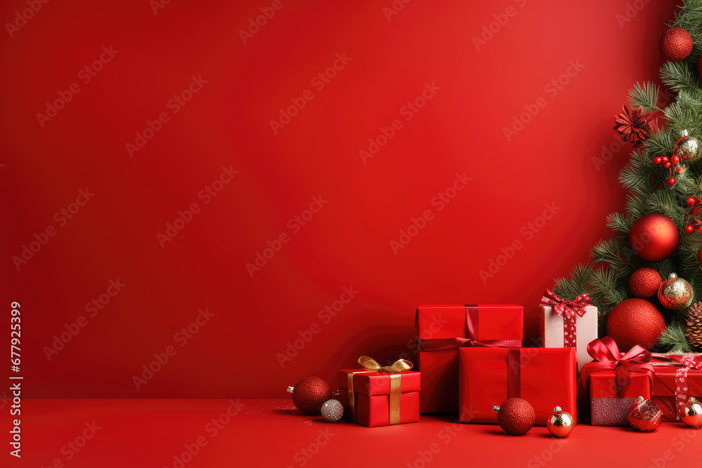Merry Christmas and Happy Holidays greeting card, frame, banner on white background top view. copyspace. greeting card template. Generative AI. Merry Christmas and Happy Holidays greeting card, frame, banner on white background top view. copyspace. greeting card template. Generative AI.