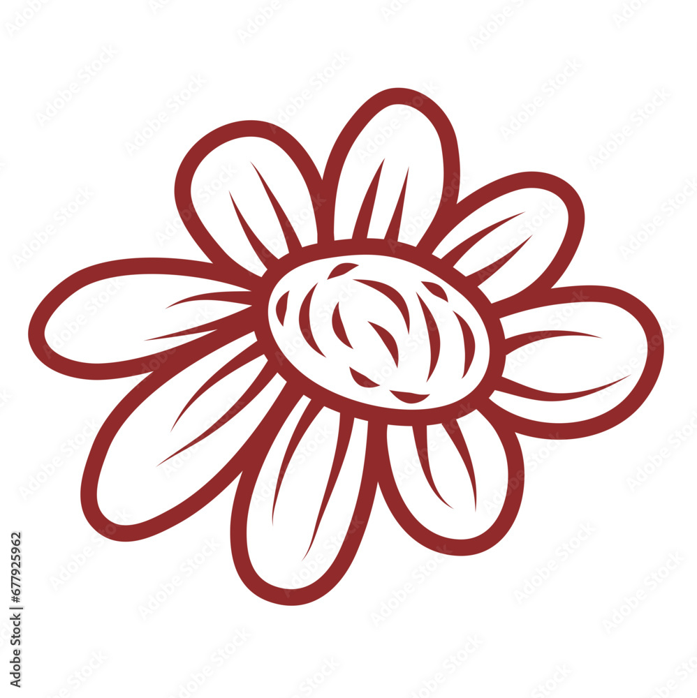 Flower Icon Lines Vector Illustration 