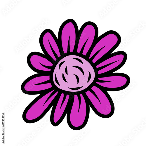 Cute Flower White Background Vector Illustration 