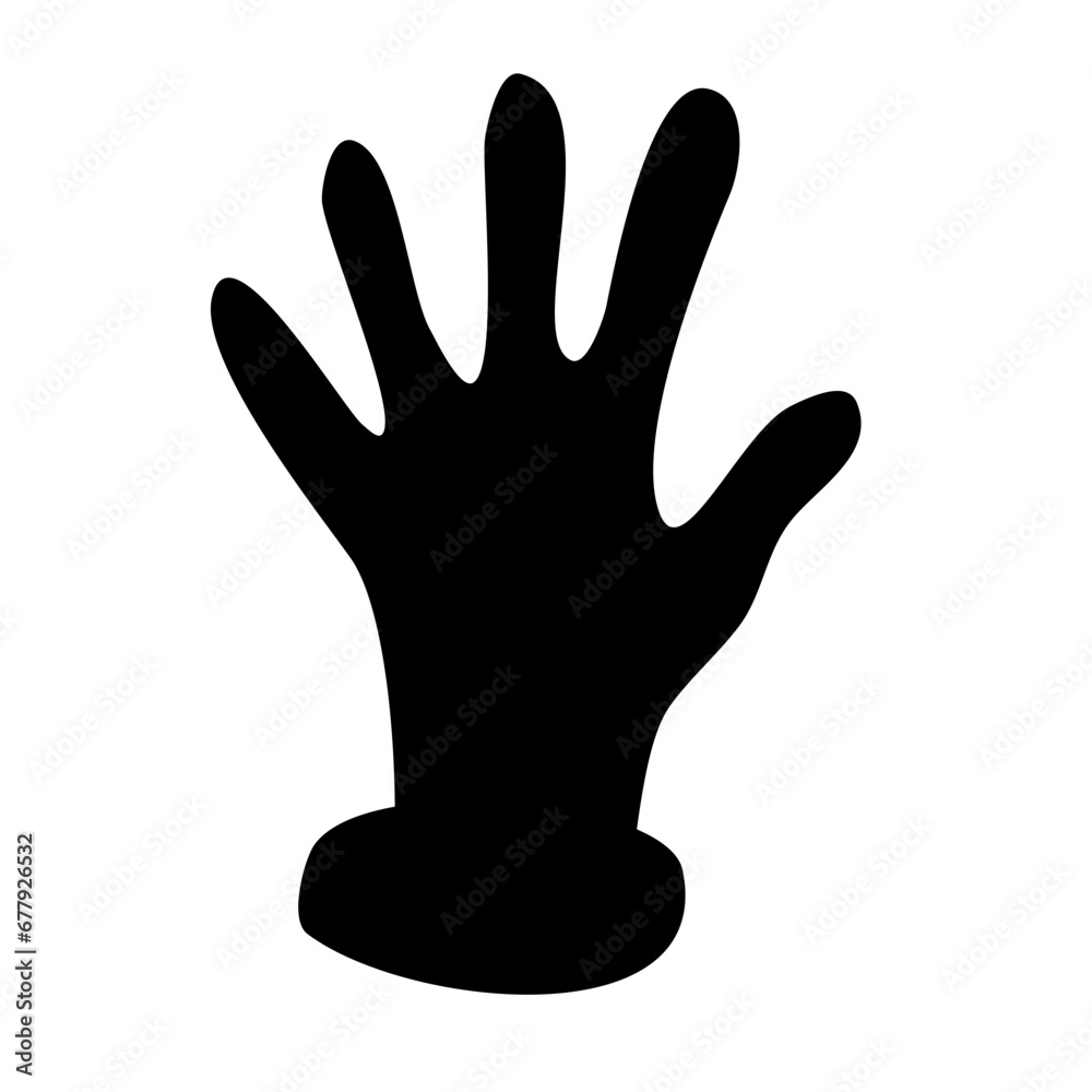 Obraz premium Gesture Hand Silhouette Doodle Vector Illustration 