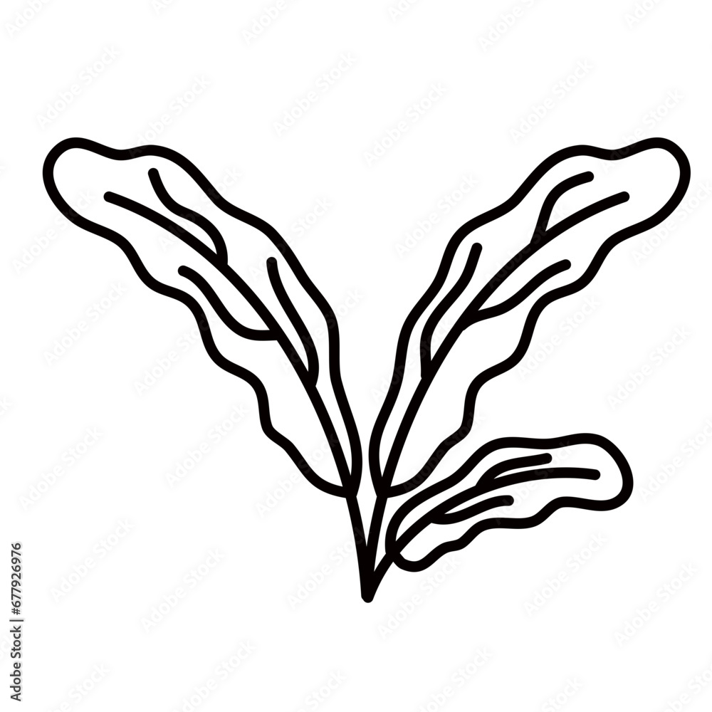 Leaf Lines Style Vector Illustration Leaf Lines Style Vector Illustration