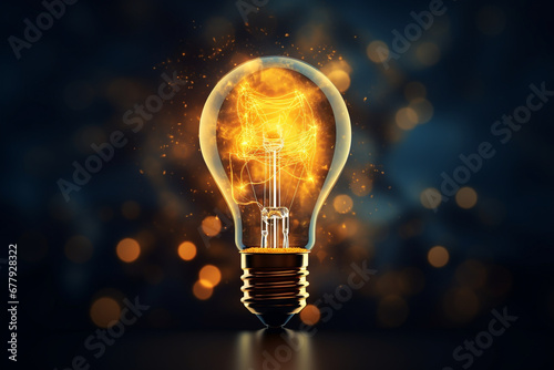 bulb future technology, innovation background, creative idea concept