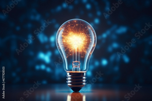 bulb future technology, innovation background, creative idea concept photo
