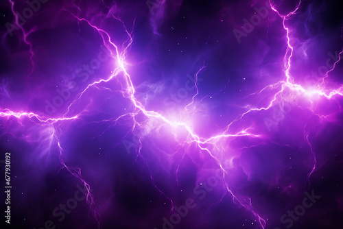 Wallpaper Mural Bright neon purple plasma lightning, abstract energy and electricity background Torontodigital.ca