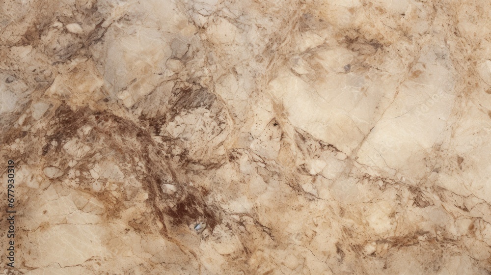 Fototapeta premium Beige Marble with Moss Horizontal Background. Abstract stone texture backdrop. Bright natural material Surface. AI Generated Photorealistic Illustration.