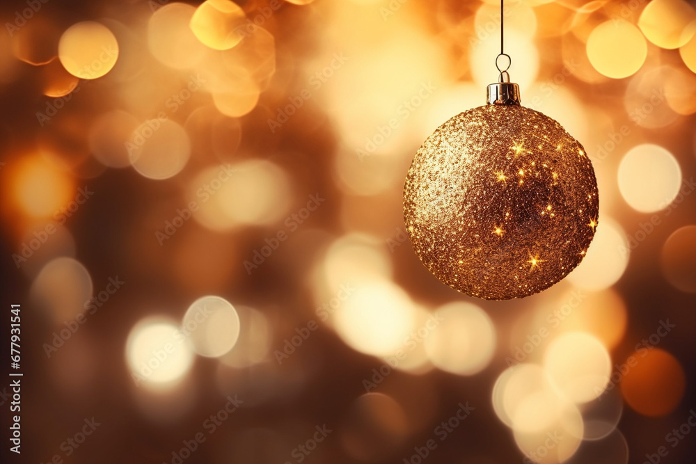 golden christmas ball background