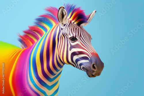 zebra with colorful background © RJ.RJ. Wave