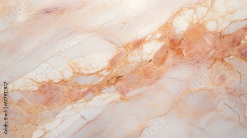 Beige Marble with Rose Gold Horizontal Background. Abstract stone texture backdrop. Bright natural material Surface. AI Generated Photorealistic Illustration.