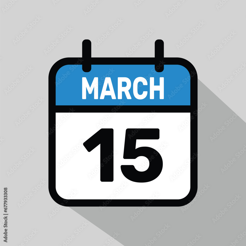 Vector Calendar March 15 illustration background design. Vector Calendar March 15 illustration background design.