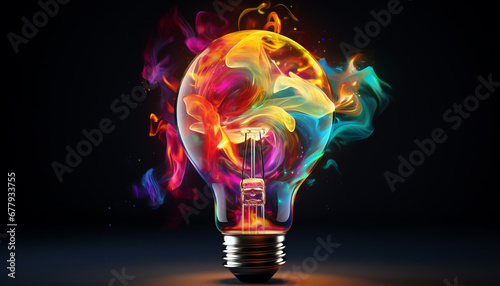 colorful light bulb