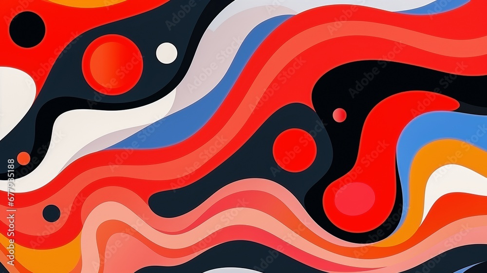 Abstract illustration of collage of colours red, black and blue Abstract illustration of collage of colours red, black and blue