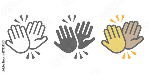 high five icon. five high signs and symbols for various templates. hand icon. stock vector