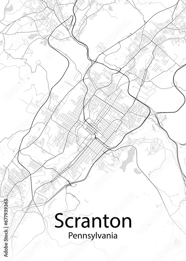 Scranton Pennsylvania minimalist map