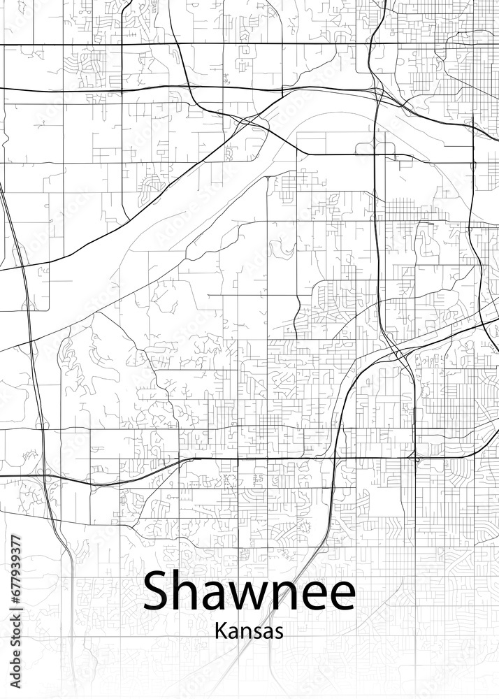 Shawnee Kansas minimalist map
