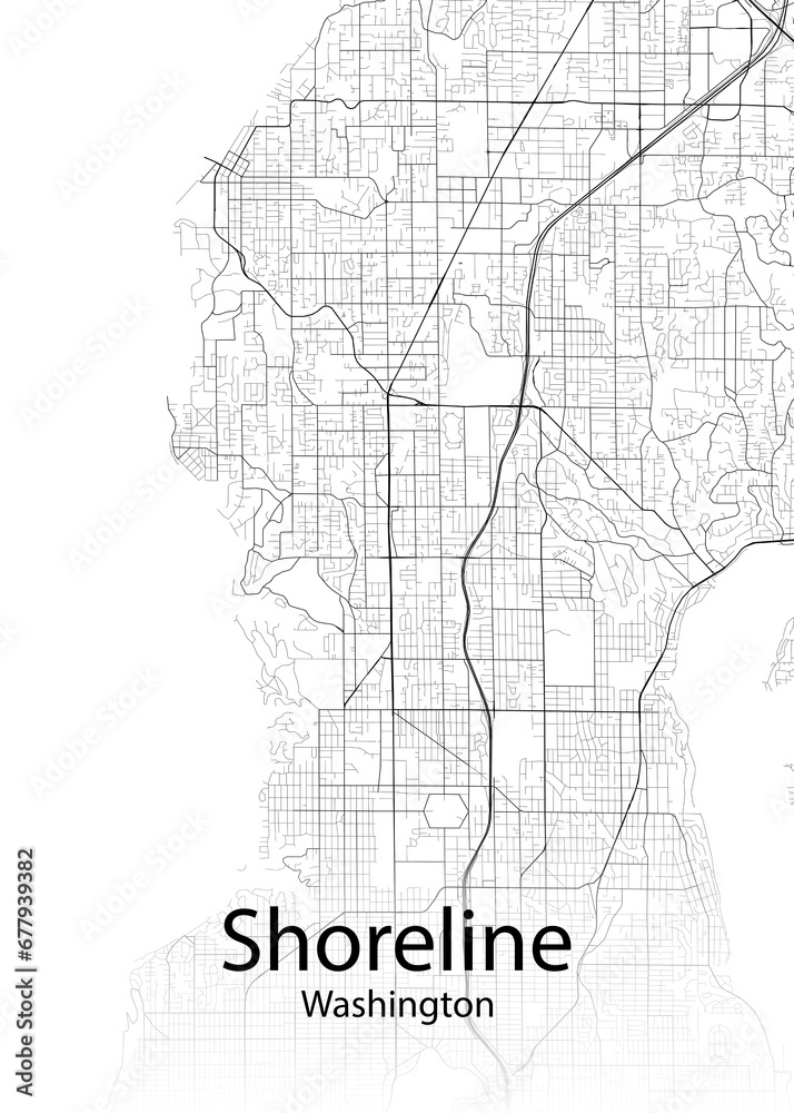 Shoreline Washington minimalist map