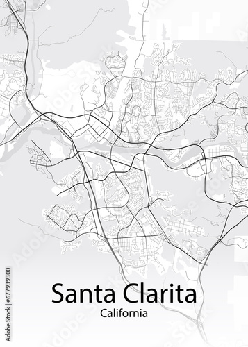 Santa Clarita California minimalist map