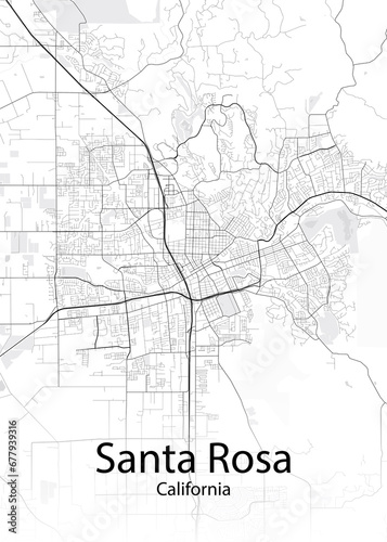 Santa Rosa California minimalist map