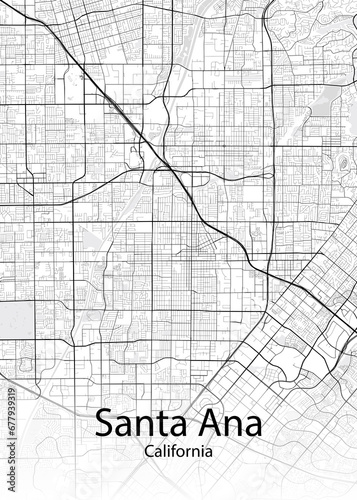 Santa Ana California minimalist map photo
