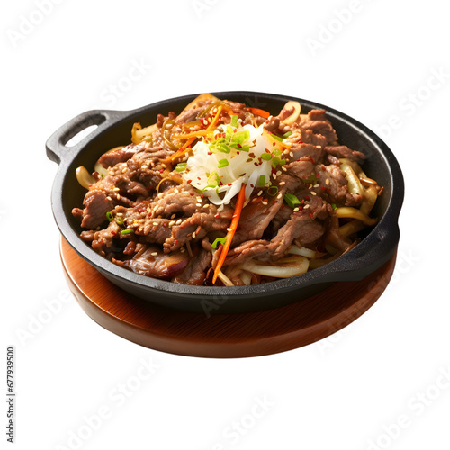 Bulgogi Korean food dinner with vegetables 