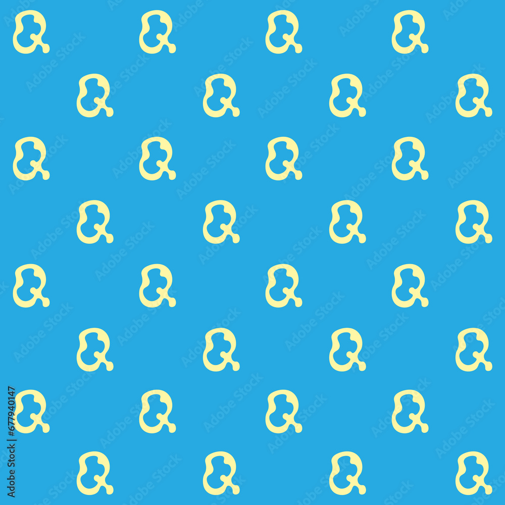 Abstract Melted Letter Q Vector Seamless Pattern	