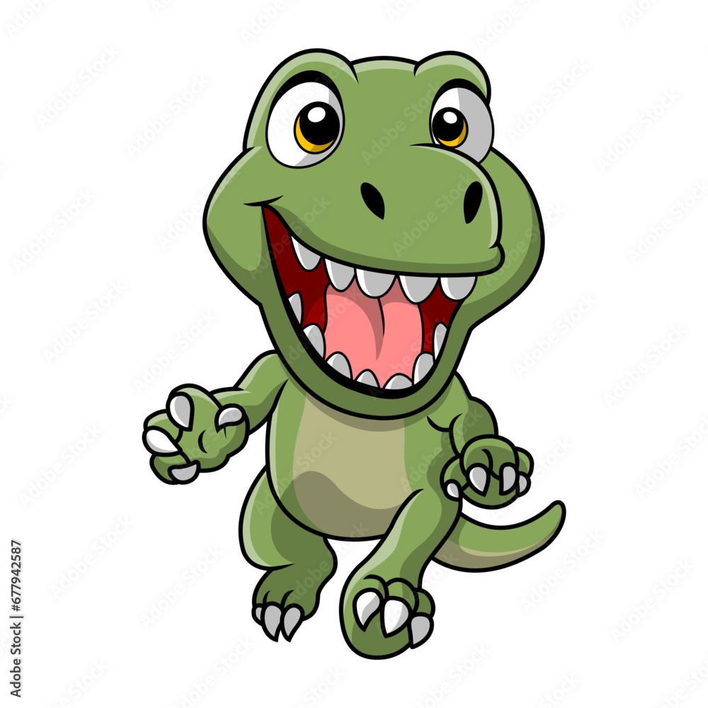 Cute dinosaur cartoon on white background Cute dinosaur cartoon on white background