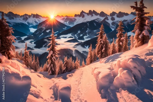 sunset in the mountains © baseer