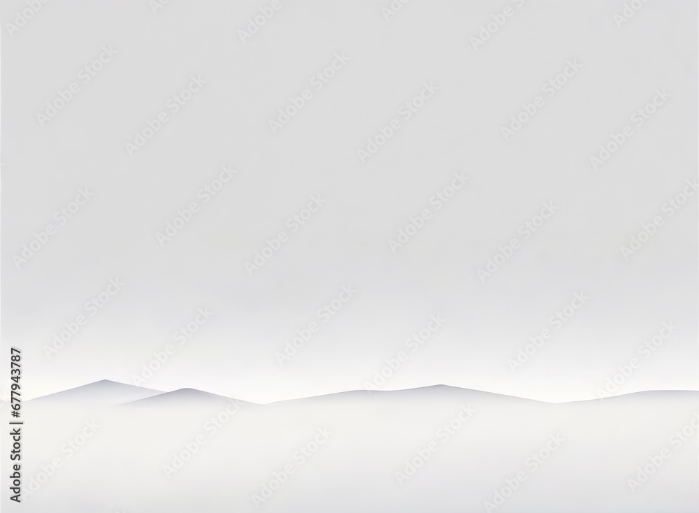 Obraz premium A panoramic view minimalist mountains against a foggy white sky. Perfect for backgrounds, nature concepts, and minimalist aesthetics.