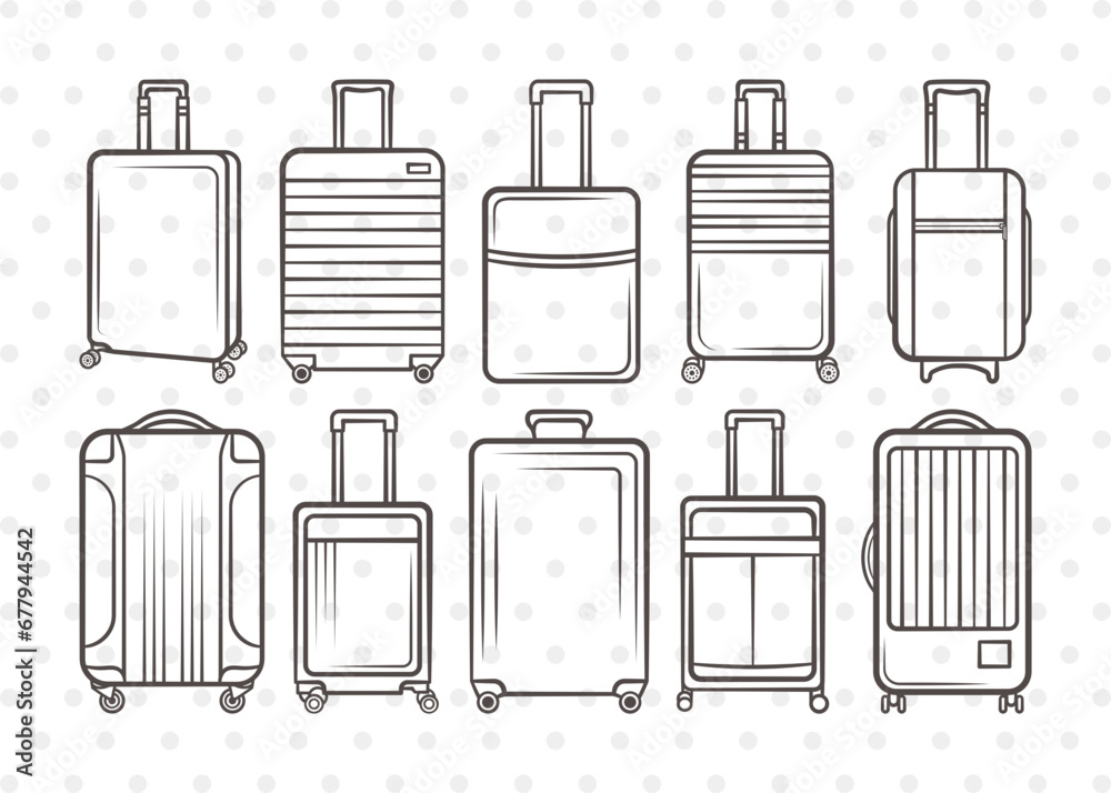 Luggage Clipart SVG Cut File Suitcase Svg Travel Bag Svg Baggage
