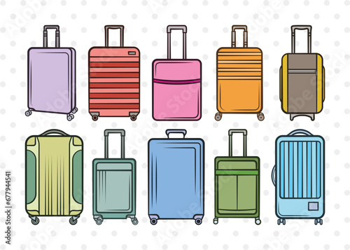 Luggage Clipart SVG Cut File | Suitcase Svg | Travel Bag Svg | Baggage Svg | Travel Svg | Travelling Bag Svg | Luggage Svg Bundle