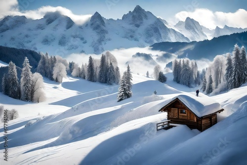 ski resort in the mountains © baseer