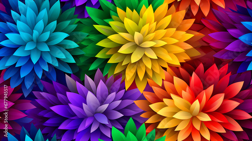 Flower Blooms in Rainbow Colors © ginstudio