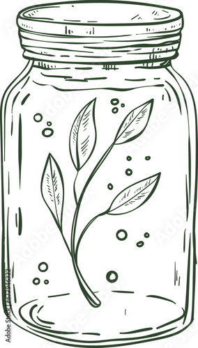 leaf in jar monoline