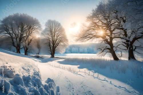 winter landscape in the morning