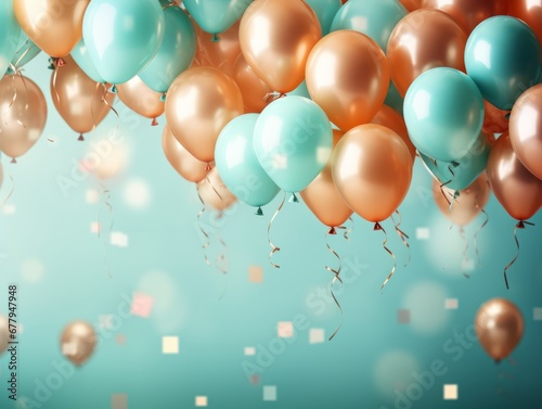 Wallpaper Mural Party balloons, Colorful balloons flying on background. Celebration party Torontodigital.ca