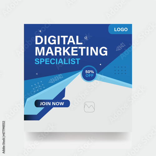 Digital marketing banner expert social media post background cover template