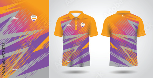 purple and yellow sublimation polo sport jersey design